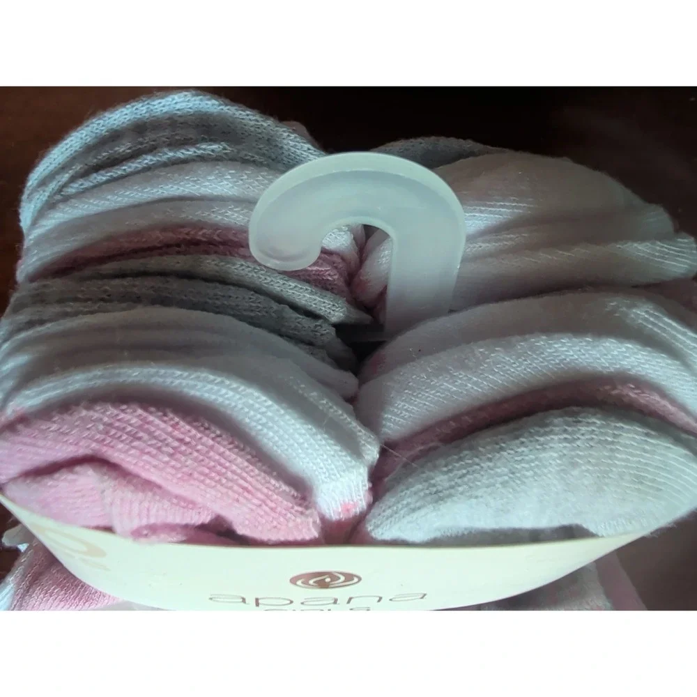 Apana 20 Pairs Toddler Girls Ankle Socks Pink White Grey Size 4-6 NEW